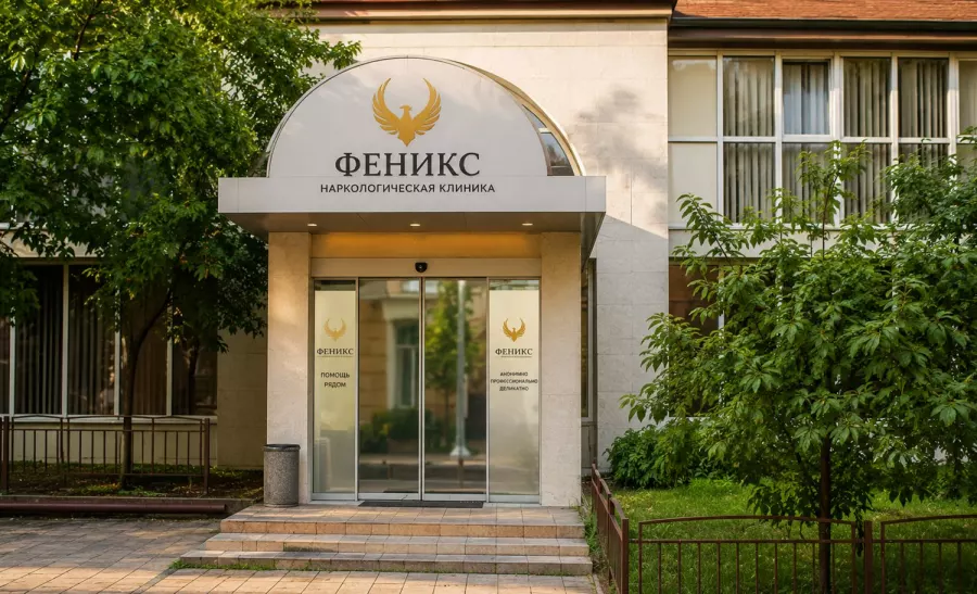 Вход в наркологическую клинику «Феникс» в Иннополисе